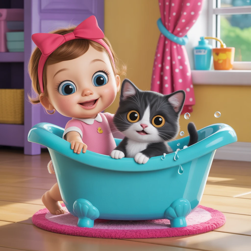 Cover image of Playful Adventures with Baby Hazel and Her Mischievous Cat - Free Online Game