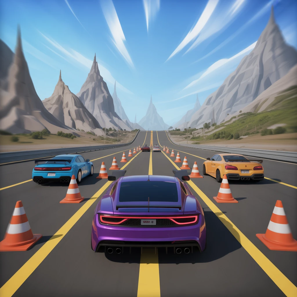 Cover image of Race Beyond Limits: Thrilling 4-Car Challenge Online Game