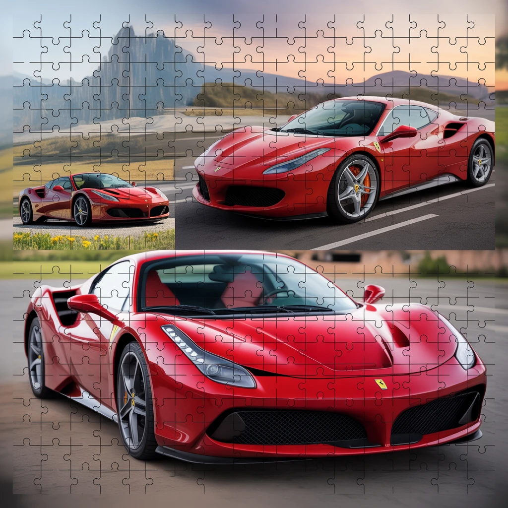 Cover image of Rev Up Your Skills with the Free Ferrari Super Cars Slide Puzzle Online Game!