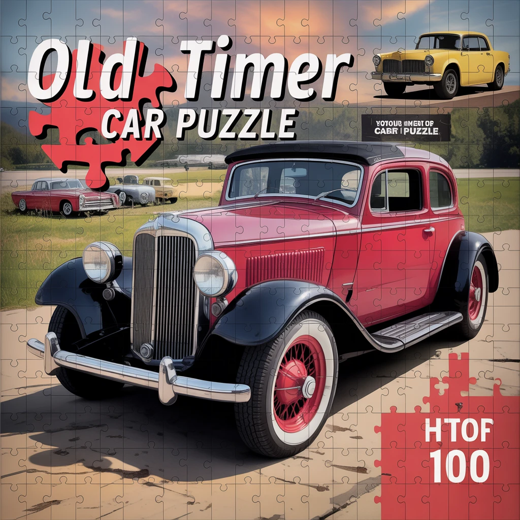 Cover image of Rev up Your Skills with the Free Online Old Timer Car Puzzle Game!