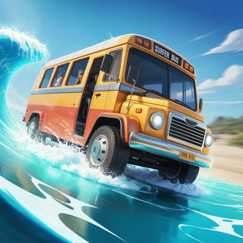 Cover image of Ride the Waves in Surfer Bus: The Ultimate Free Online Adventure!