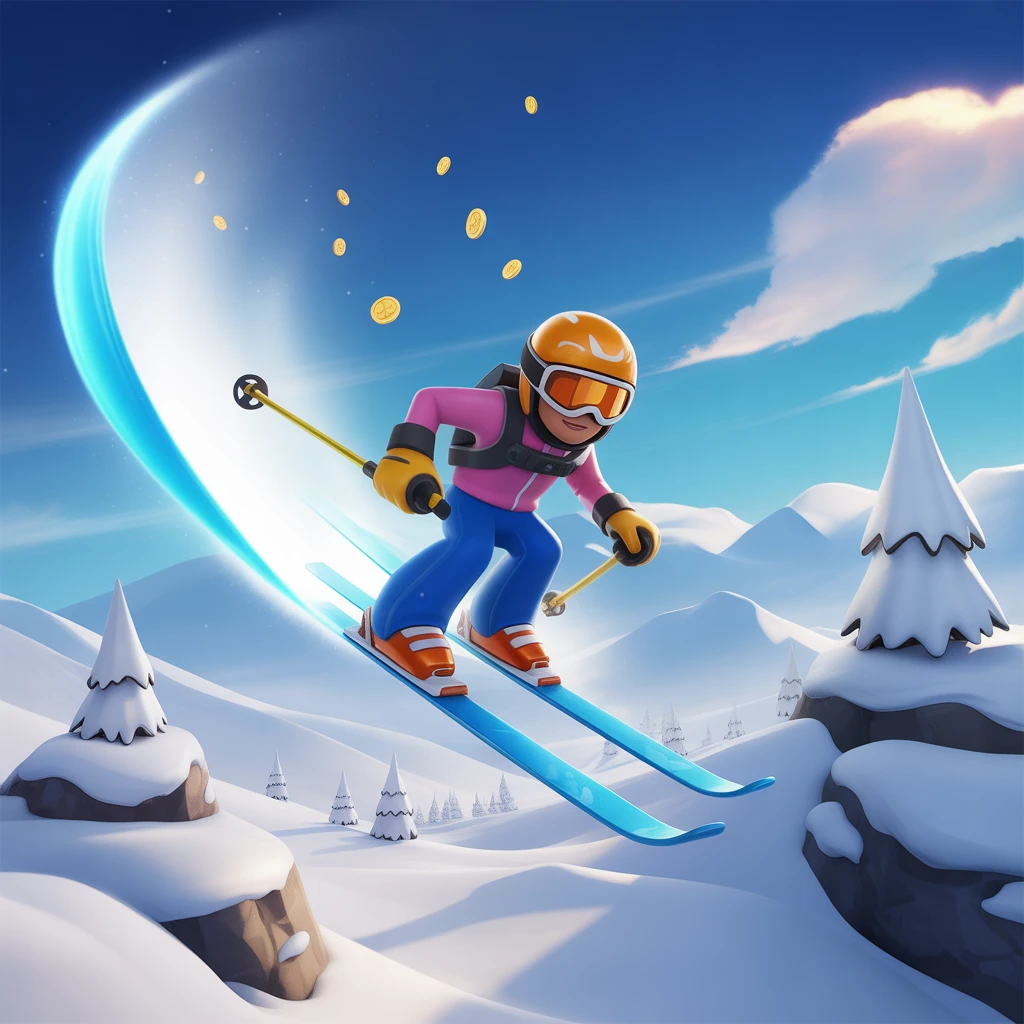 Cover image of Soar Through the Clouds in the Ultimate Sky Ski Adventure - Free Online Game