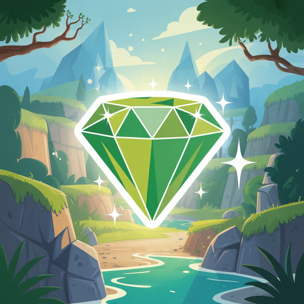 Cover image of Sparkling Quest: The Green Diamond Adventure - A Free Online Browser Game