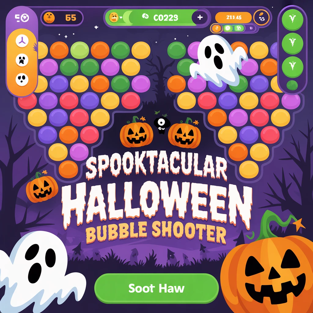 Cover image of Spooktacular Halloween Bubble Shooter: Play This Free Online Game!