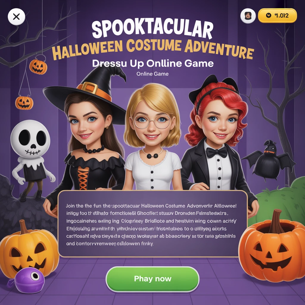 Cover image of Spooktacular Halloween Costume Adventure: Dress Up Online Game