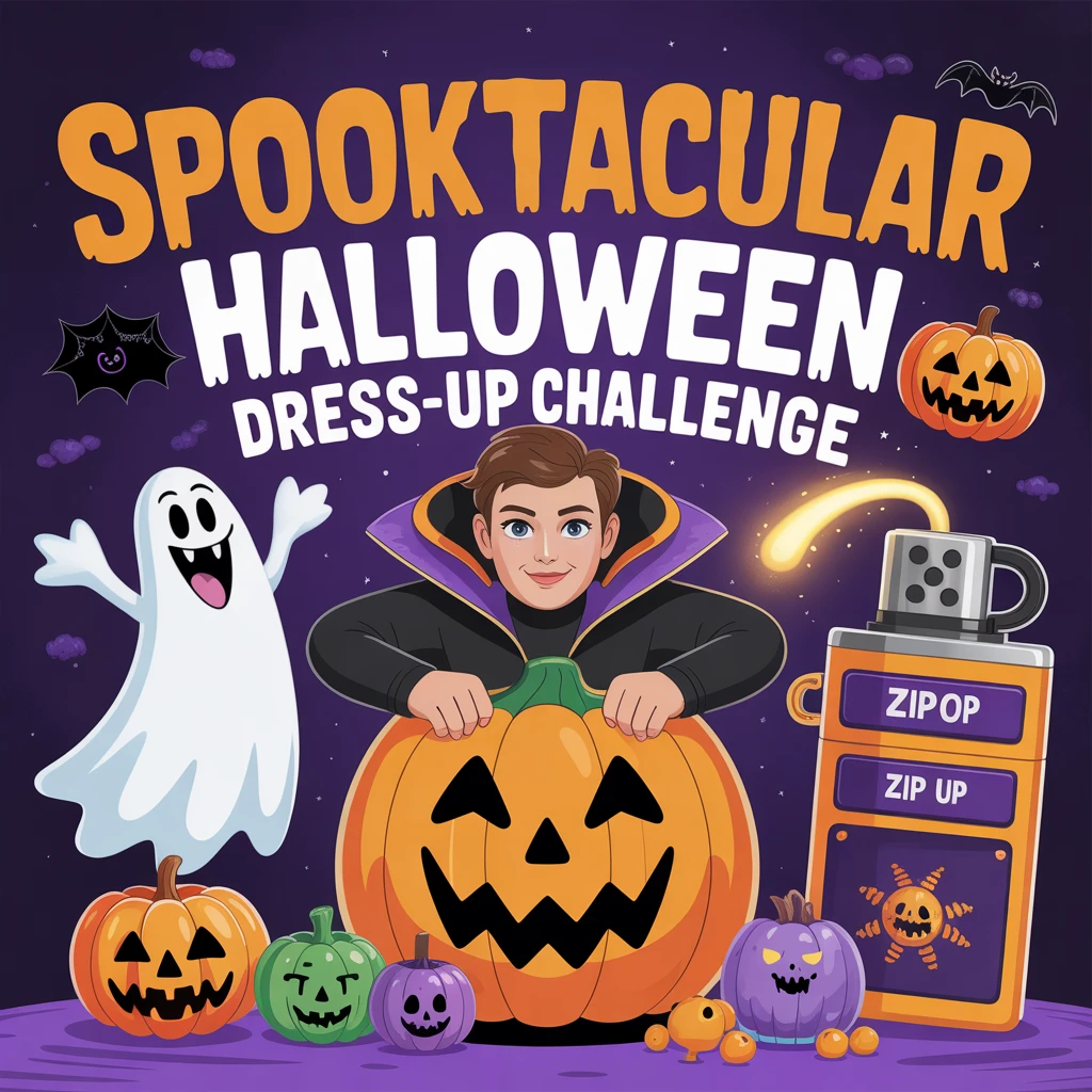 Cover image of Spooktacular Halloween Dress-Up Challenge: Zip Me Up Fun