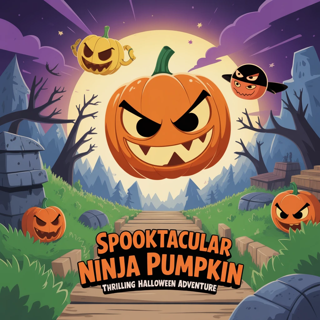 Cover image of Spooktacular Ninja Pumpkin: Thrilling Halloween Adventure - Play for Free Online!