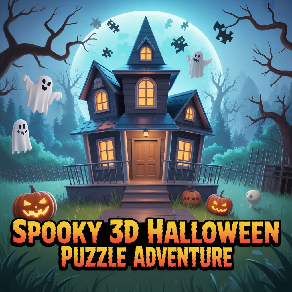 Cover image of Spooky 3D Halloween Puzzle Adventure - Play Online for Free!