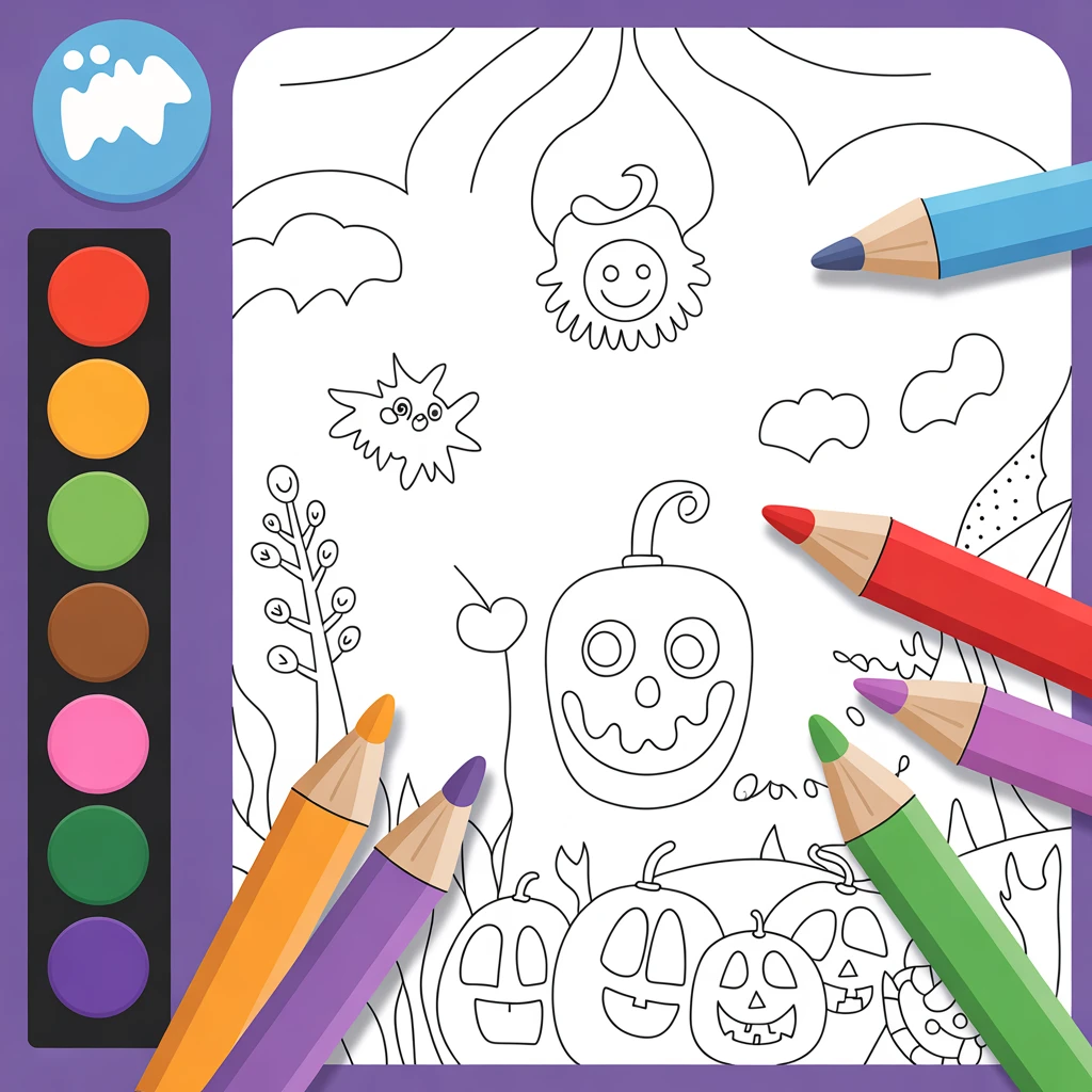 Cover image of Spooky Halloween Coloring Adventure - Free Online Game