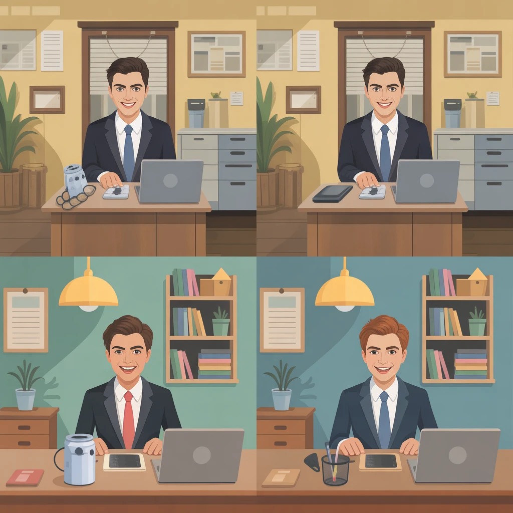 Cover image of Spot the Differences: Office Challenge - Play Online Free