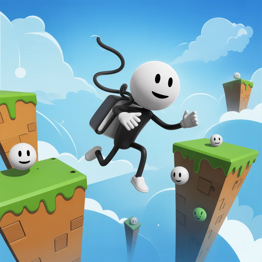 Cover image of Stickman Sky Adventure: Thrilling 3D Free Online Game
