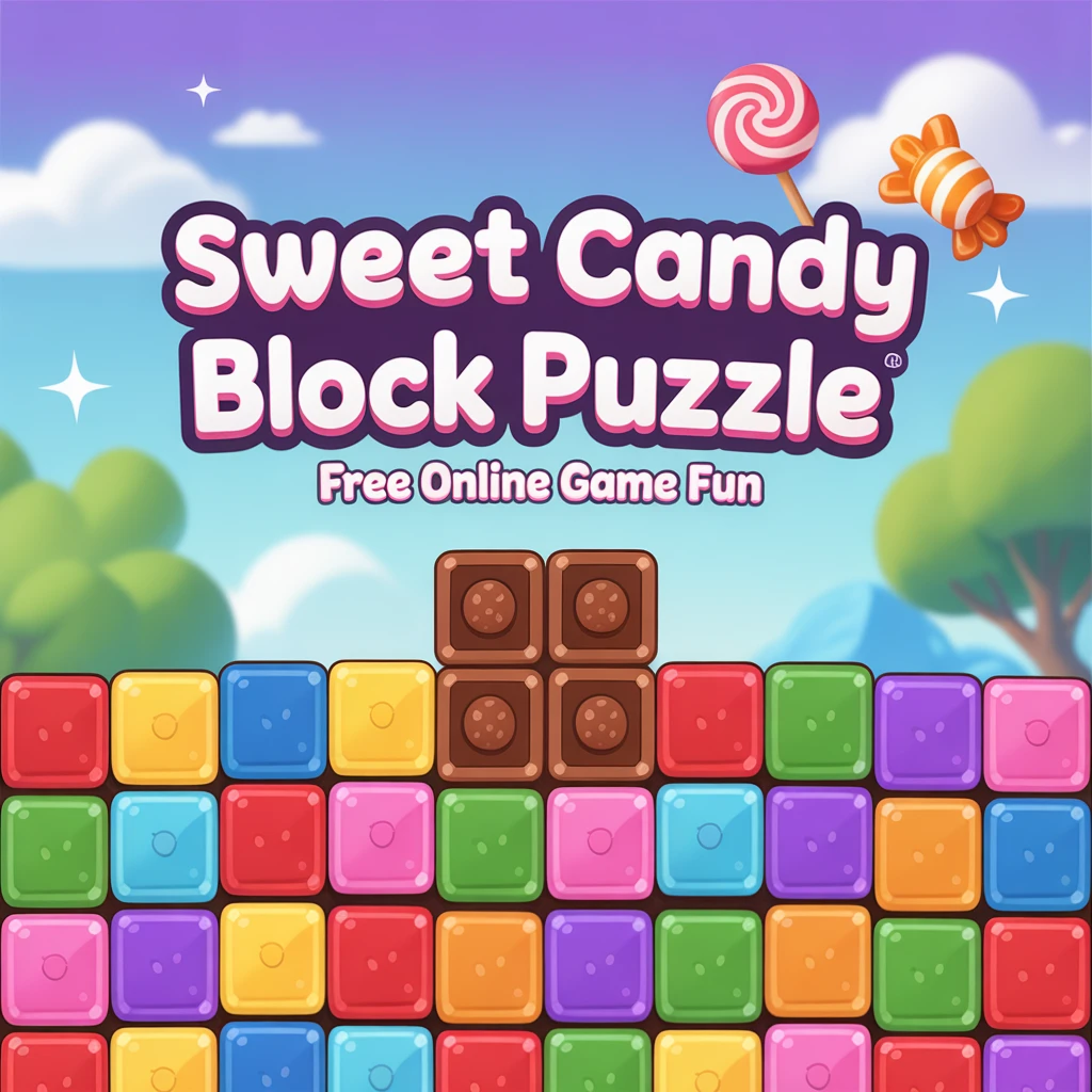 Cover image of Sweet Candy Block Puzzle: Free Online Game Fun