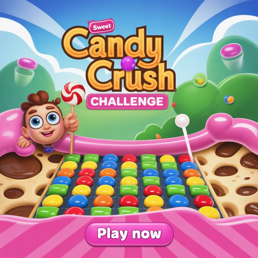 Cover image of Sweet Candy Crush Challenge: Free Online Match 3 Adventure