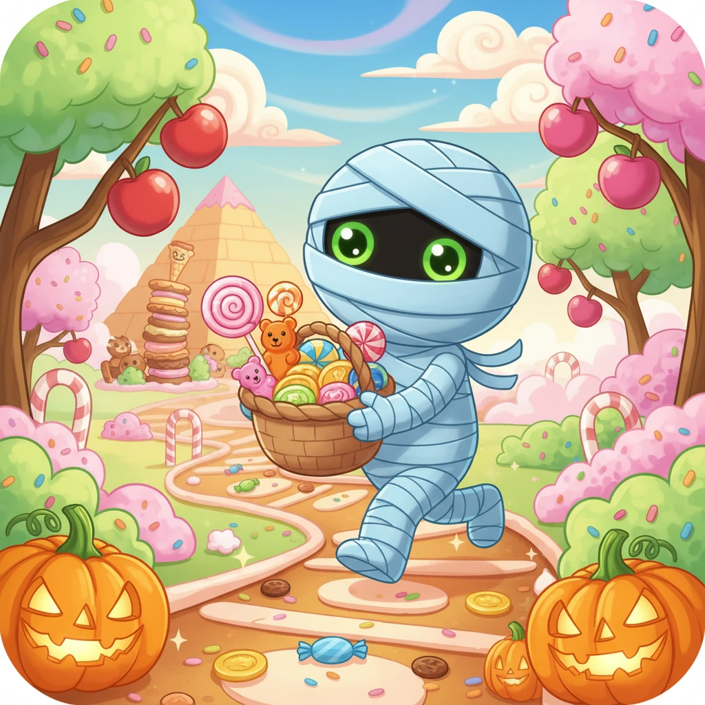 Cover image of Sweet Mummy Adventures: Collect Delicious Treats in this Free Online Game!