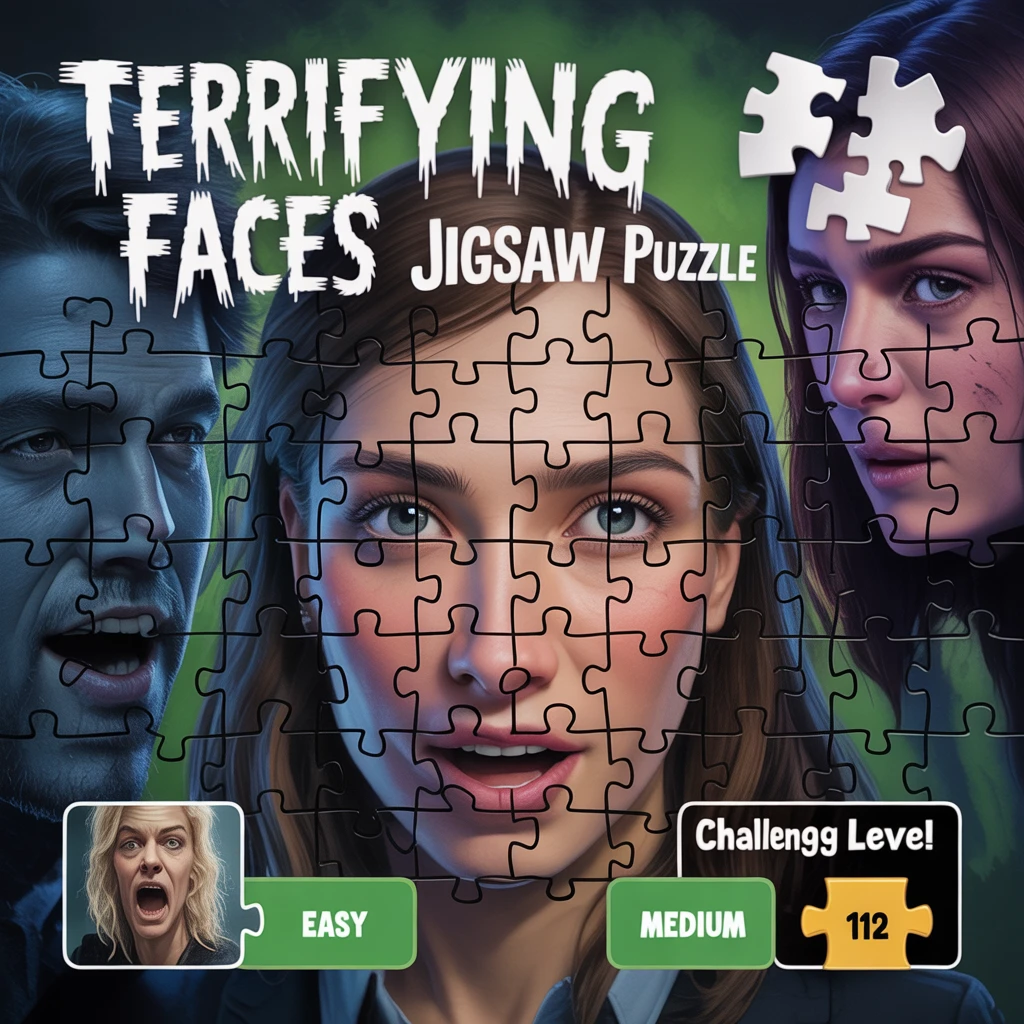 Cover image of Terrifying Faces Jigsaw Puzzle – Free Online Brain Teaser