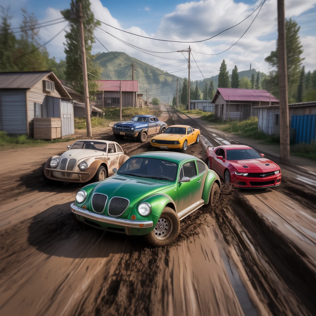 Cover image of Thrilling Muddy Village Car Stunts - Play Free Online Adventure!