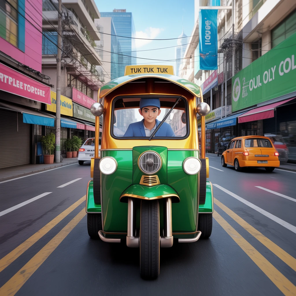 Cover image of Thrilling Tuk Tuk Adventure: Race Through City Streets Online!