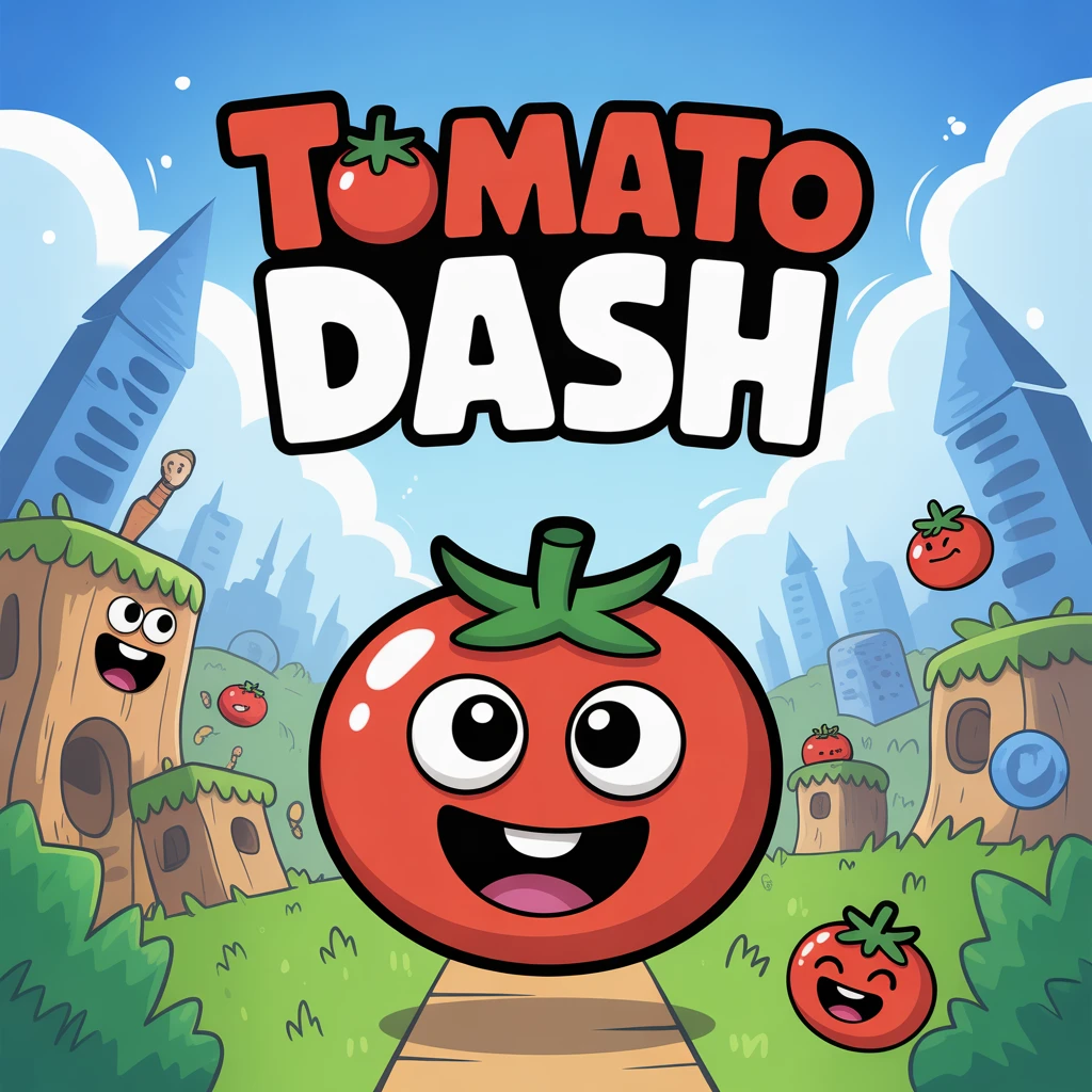 Cover image of Tomato Dash: A Fun and Free Online Adventure Game