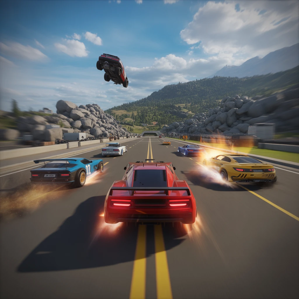 Cover image of Turbo Charged Thrills: An Explosive Online Racing Adventure