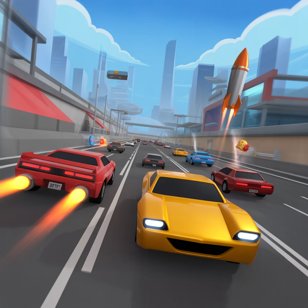 Cover image of Turbocharged Rocket Car Pursuit: An Adrenaline-Fueled Online Adventure