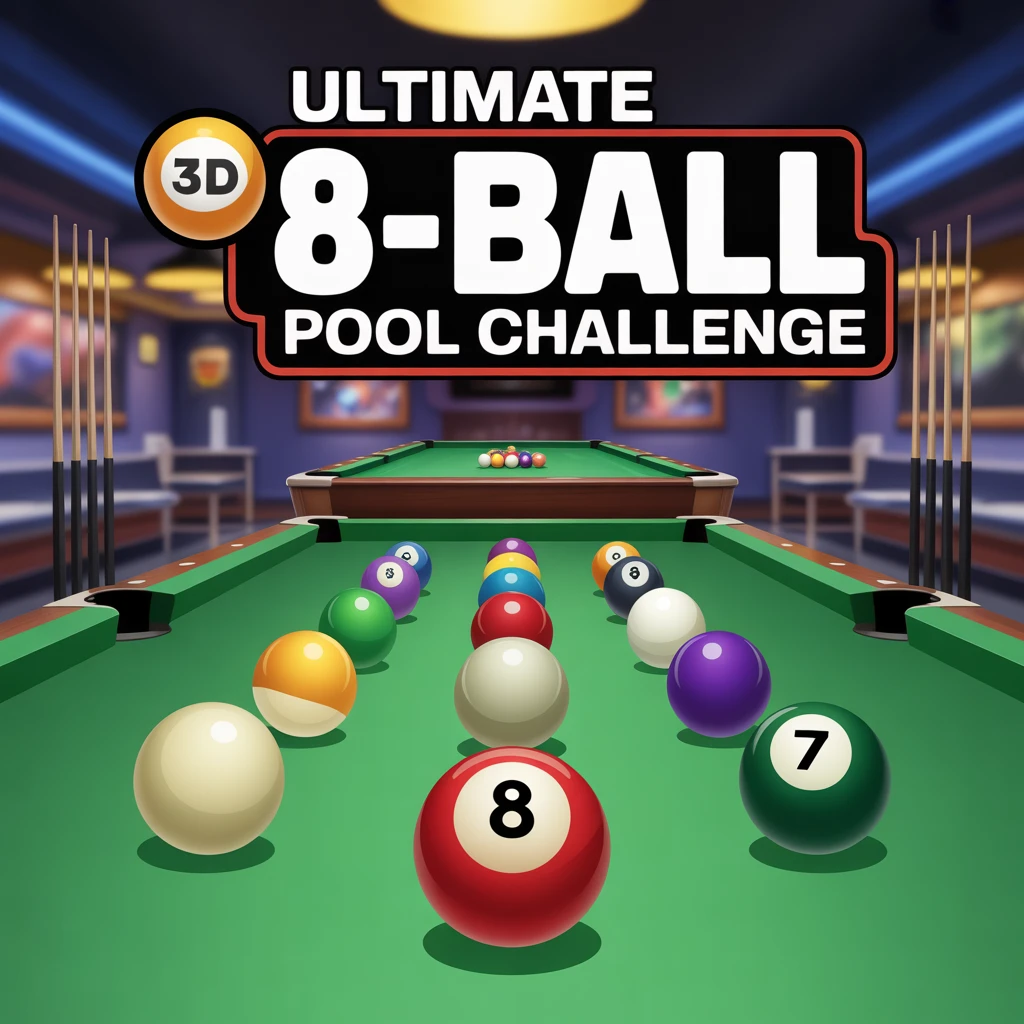 Cover image of Ultimate 3D 8-Ball Pool Challenge - Play Free Online!
