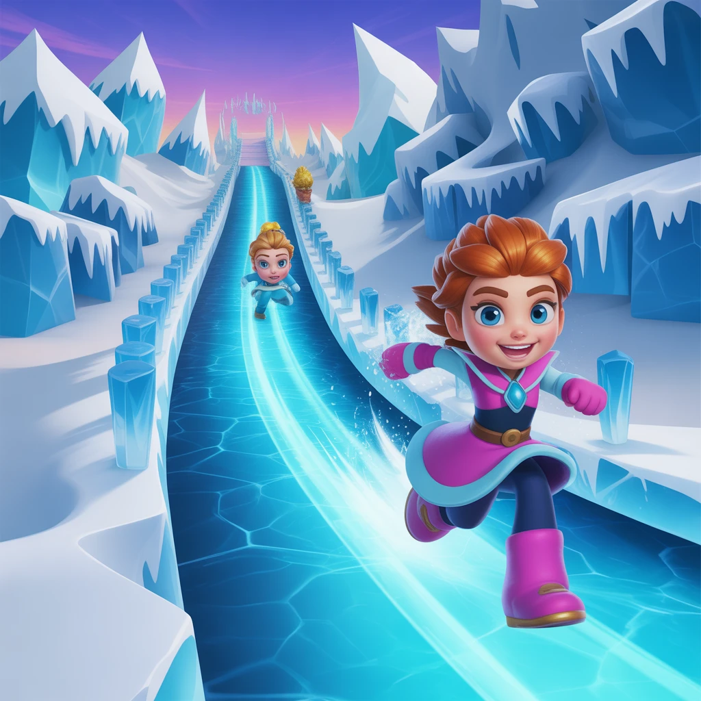 Cover image of Ultimate 3D Frozen Race: Join the Thrilling Chill Challenge!