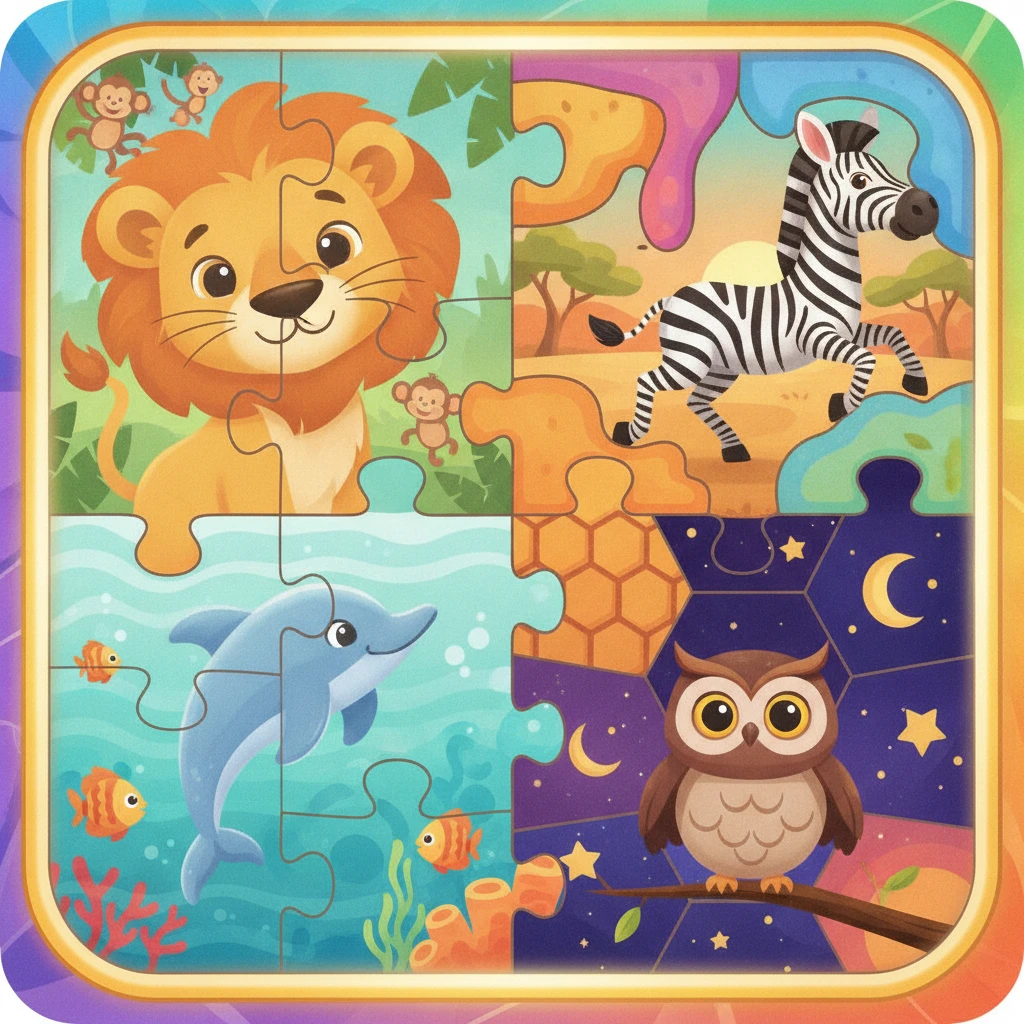 Cover image of Ultimate Animal Puzzle Challenge: Free Online Browser Game