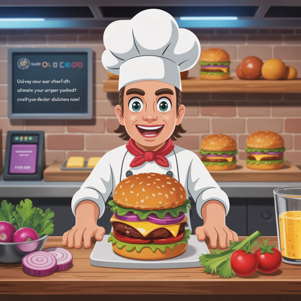 Cover image of Ultimate Burger Builder: Create Your Dream Deliciousness Now!