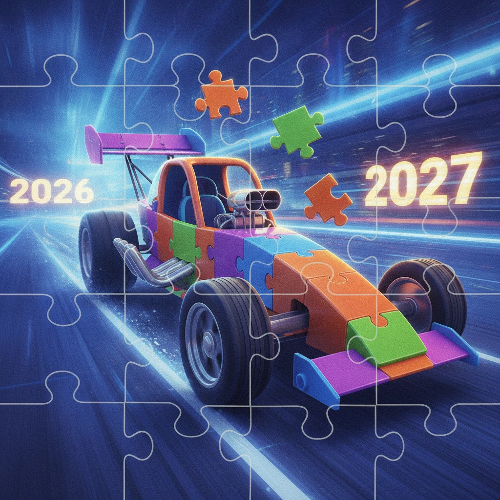 Cover image of Ultimate Cars Drag Puzzle Challenge: Race to Victory in 2026 & 2027!