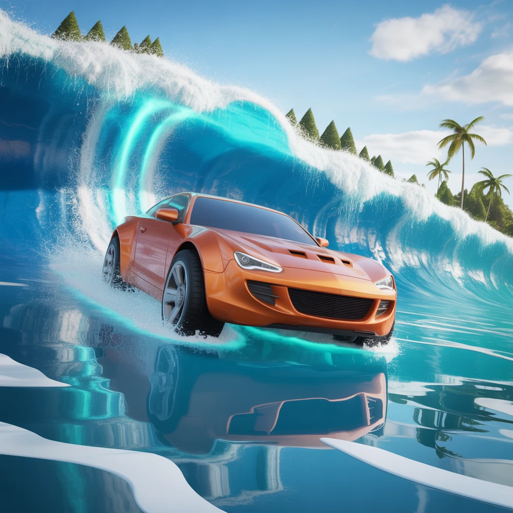 Cover image of Ultimate Floating Water Surfer Car Adventure - Free Online Game