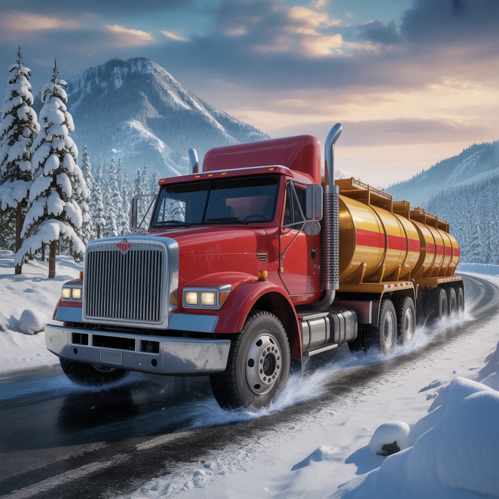 Cover image of Ultimate Free Oil Tanker Truck Challenge: Conquer Extreme Winter Roads Online!