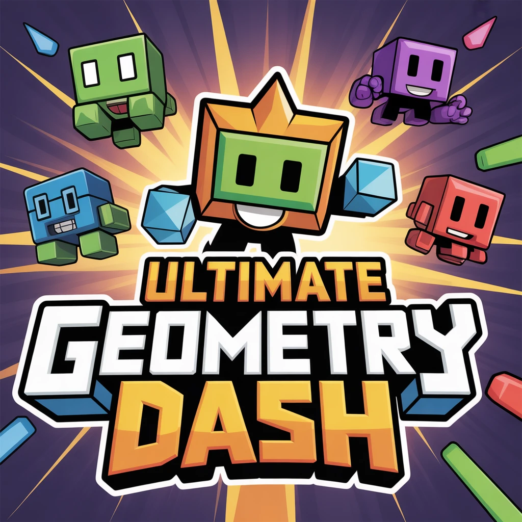 Cover image of Ultimate Geometry Dash: Free Online Mega Challenge Playground!