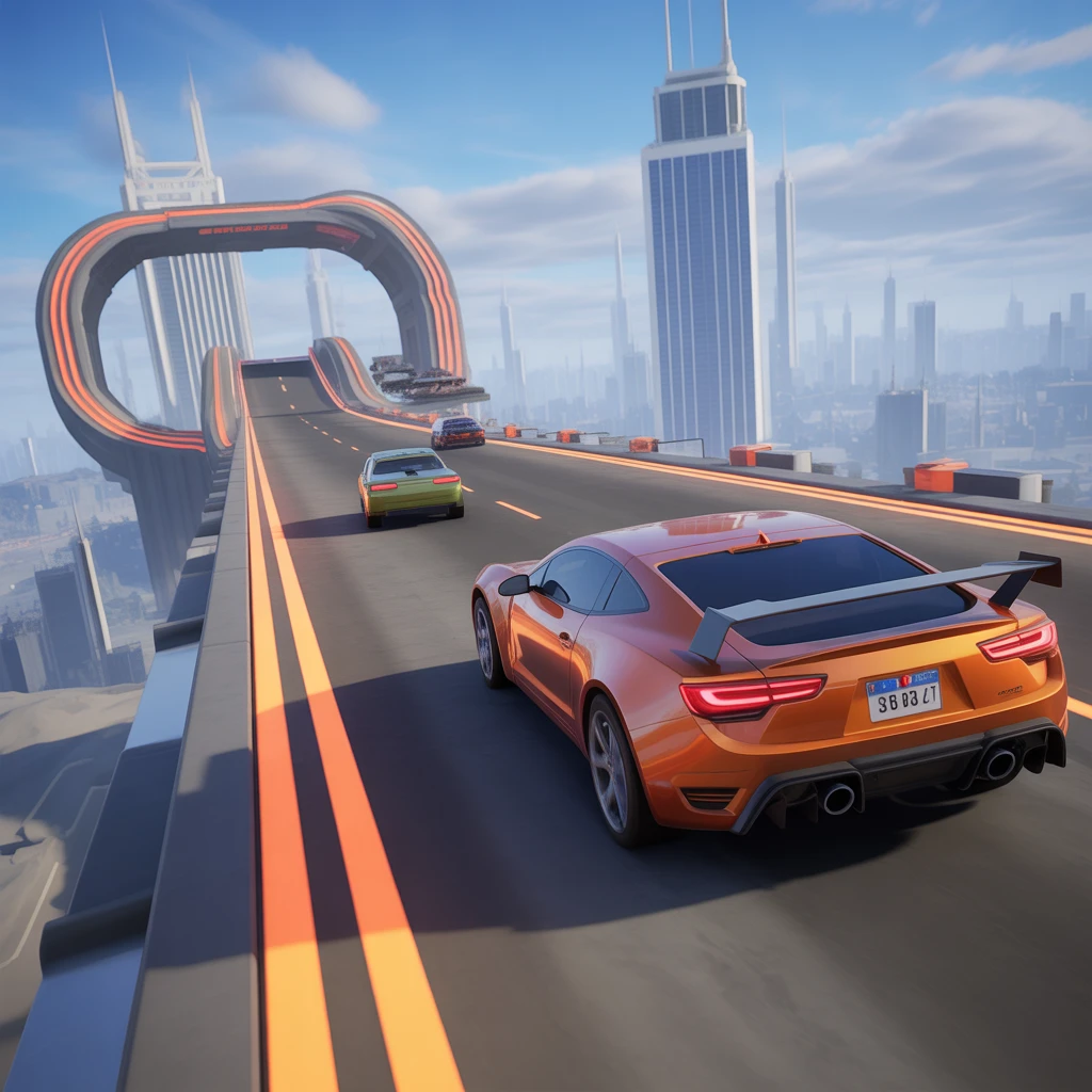 Cover image of Ultimate Mega Car Stunt Adventure - Free Online Browser Game