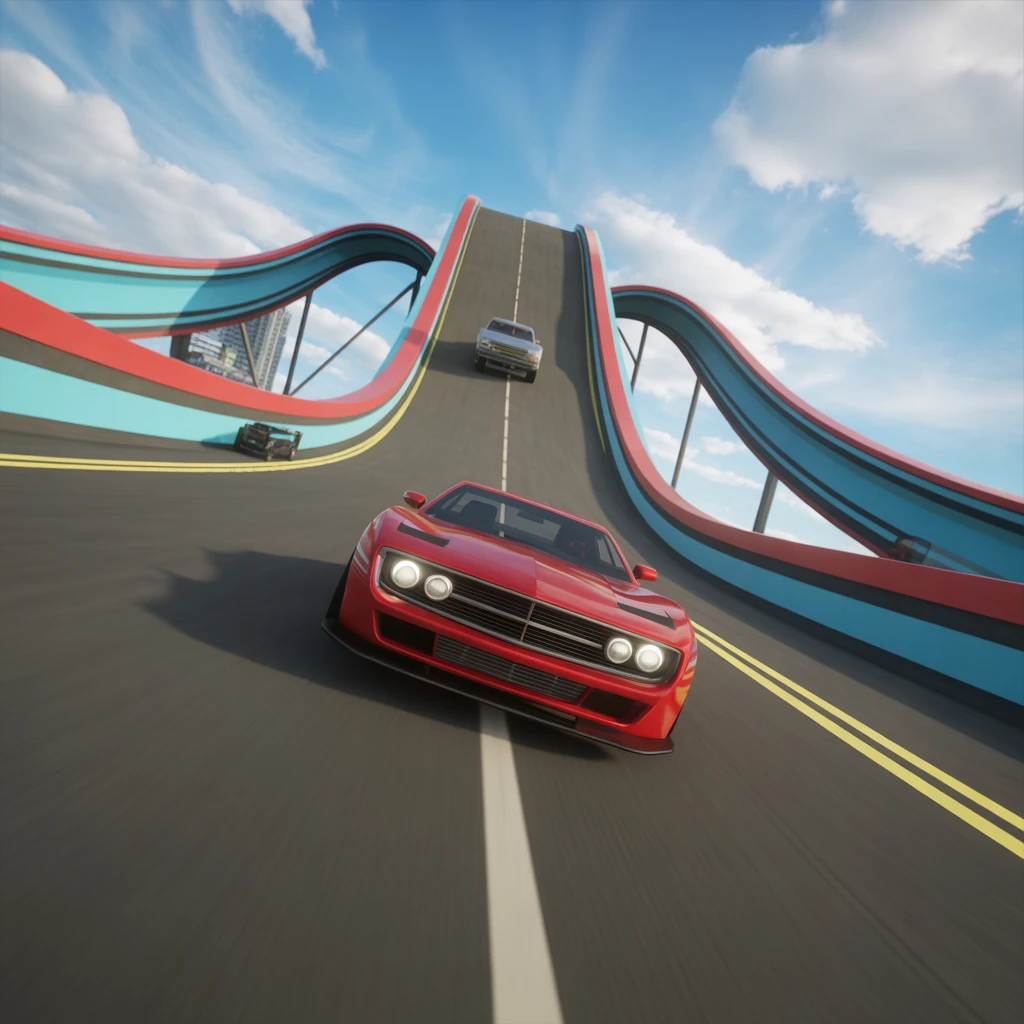 Cover image of Ultimate Mega Car Stunts: Thrilling Online Racing Adventure