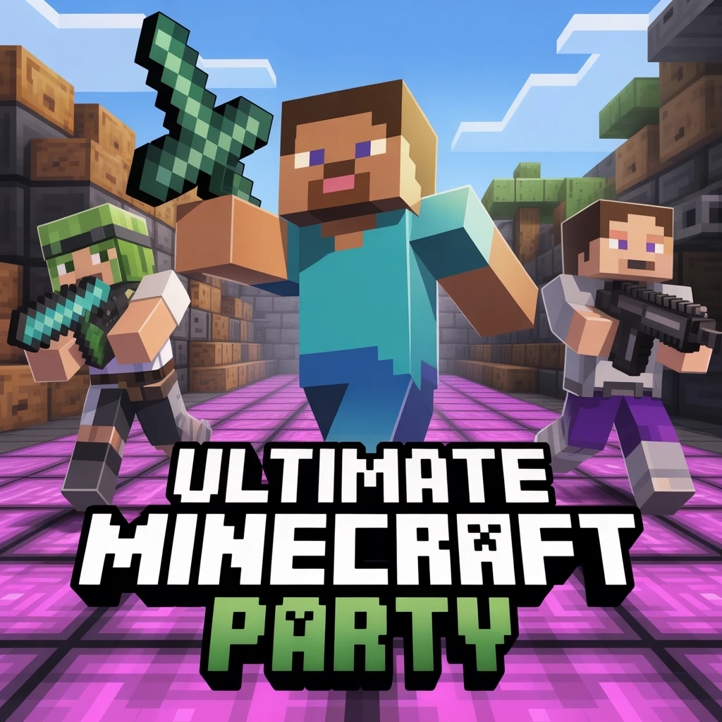 Cover image of Ultimate Minecraft Party: Join the Epic Battle Online!