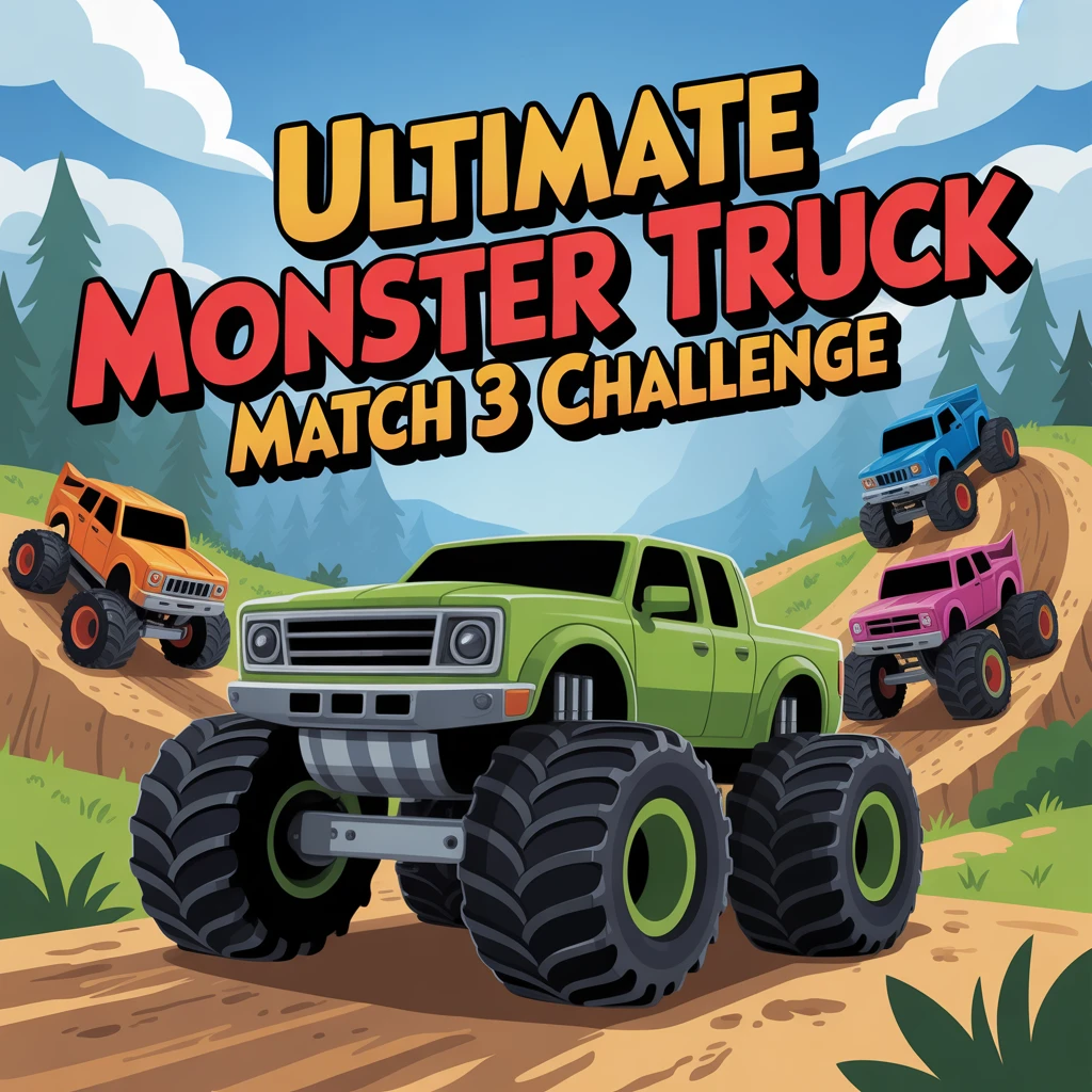 Cover image of Ultimate Monster Truck Match 3 Challenge - Play Online for Free!