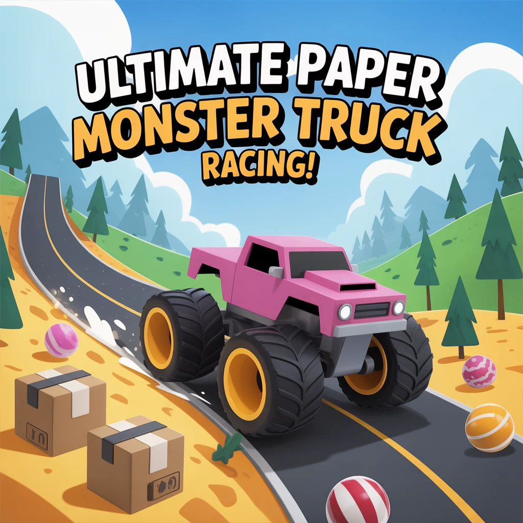 Cover image of Ultimate Paper Monster Truck Racing Adventure - Play Free Online!