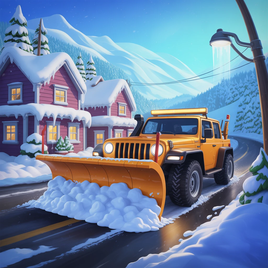 Cover image of Ultimate Snow Plow Jeep Driving Adventure - Free Online Game