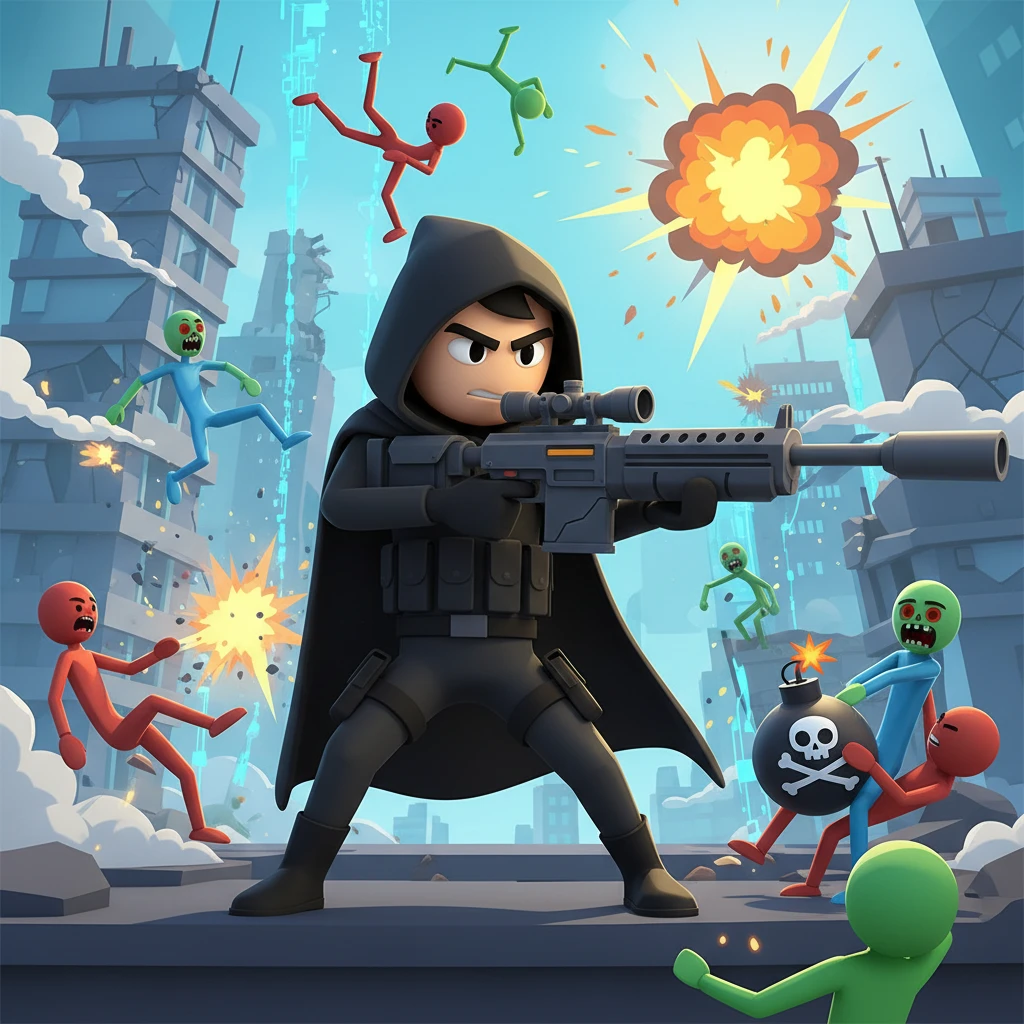 Cover image of Ultimate Stickman Shooter: 3D Assassin Online Game