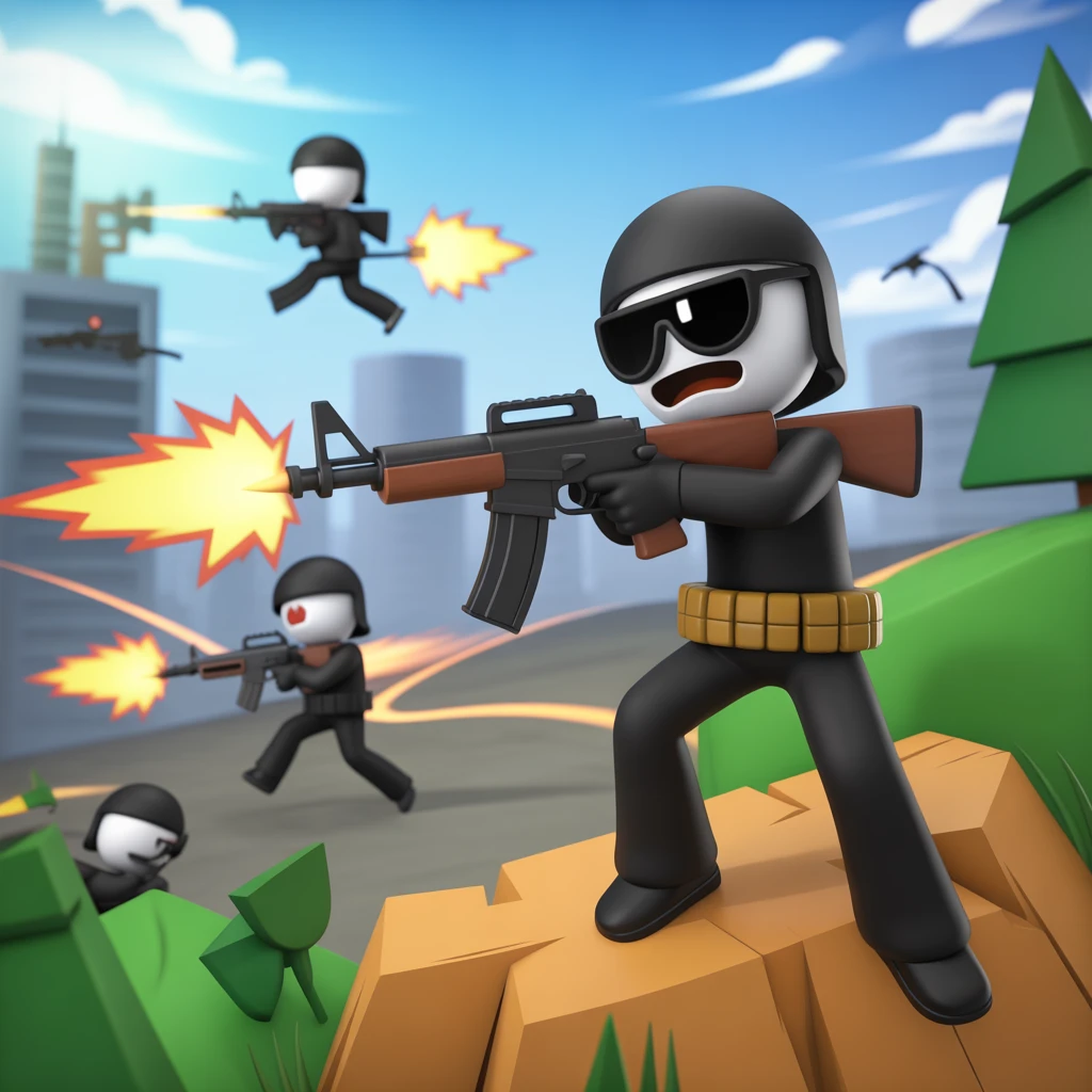 Cover image of Ultimate Stickman Shooting Challenge: Free 3D Browser Game