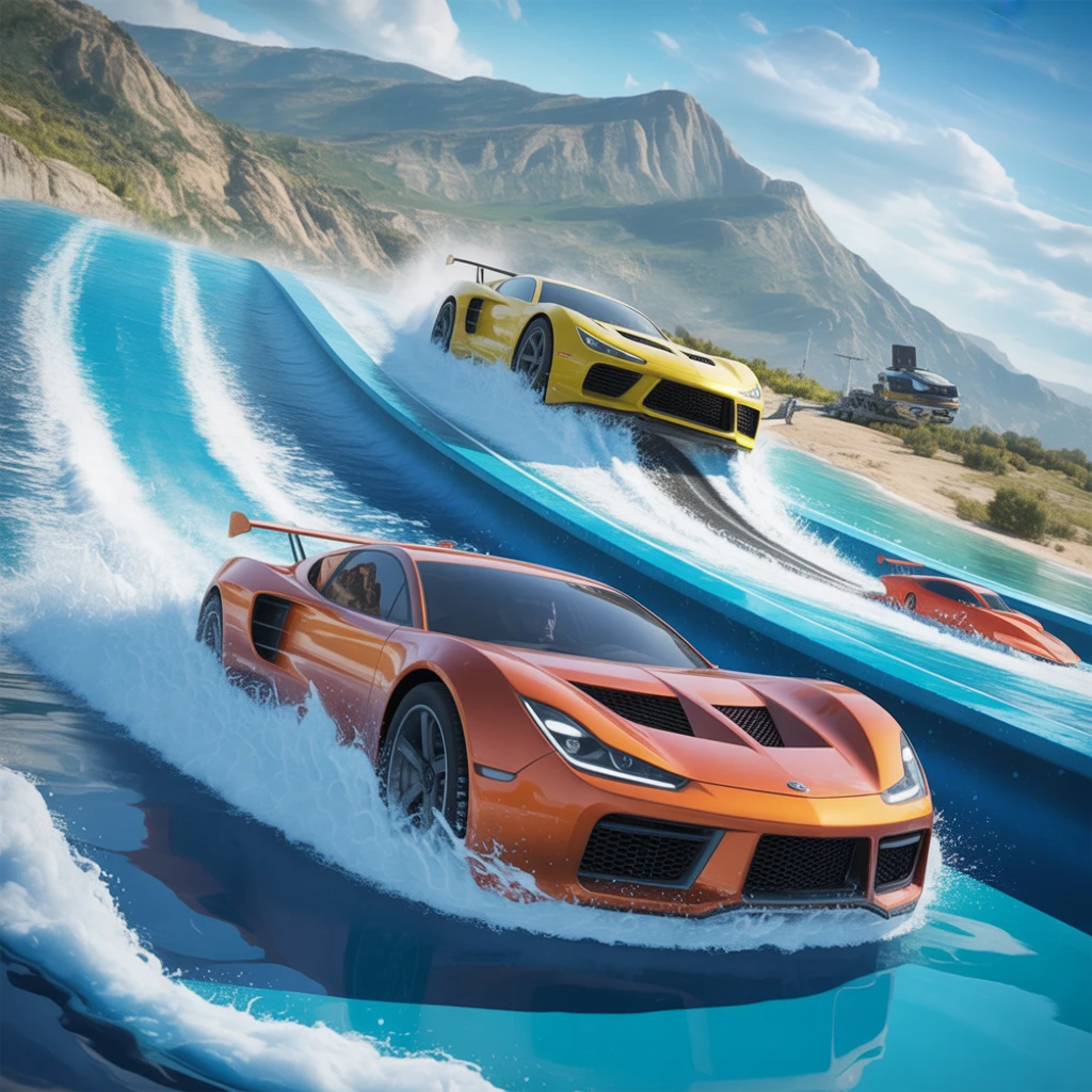 Cover image of Ultimate Water Slide Car Racing Adventure: Free Online Game!