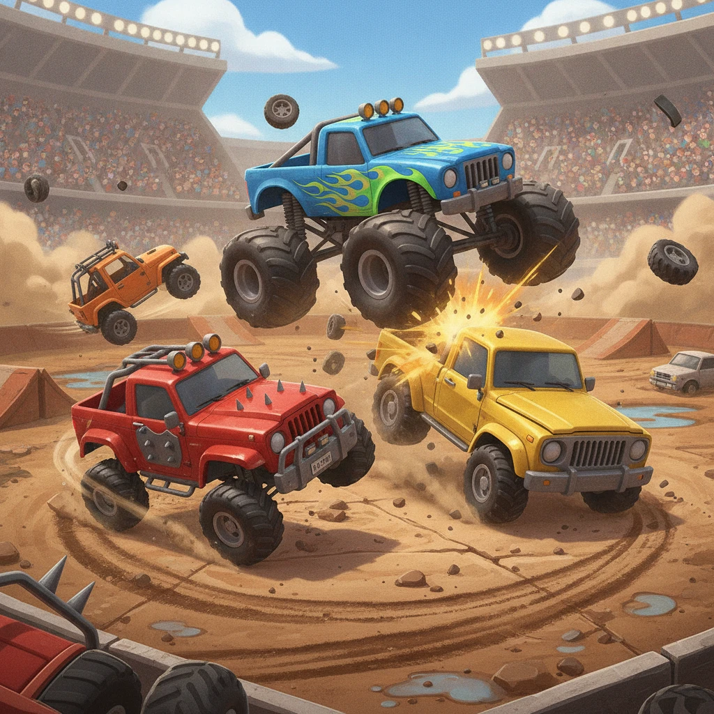 Cover image of Unleash Mayhem in the 2020 Xtreme 4x4 Truck Demolition Derby - Free Online Game!