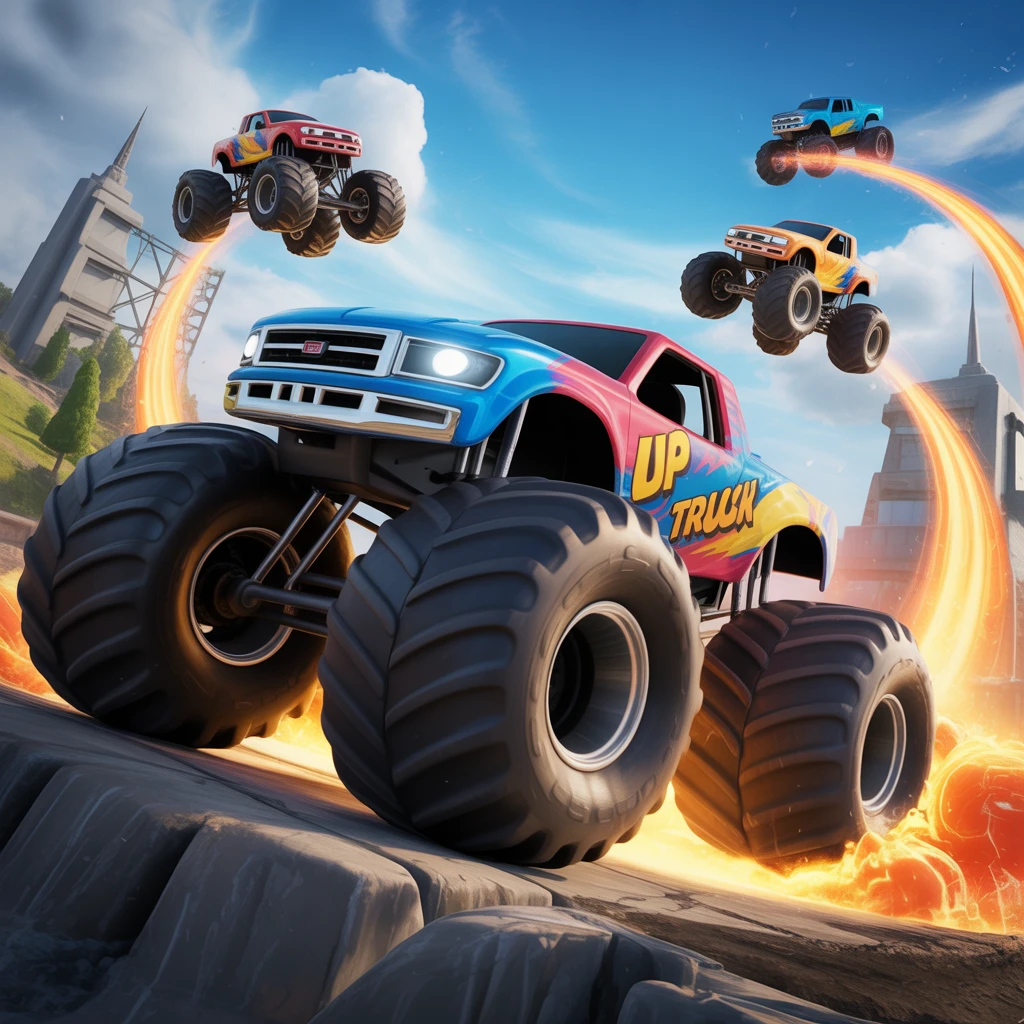 Cover image of Unleash the Thrills in this Free Online Monster Truck Stunt Challenge!