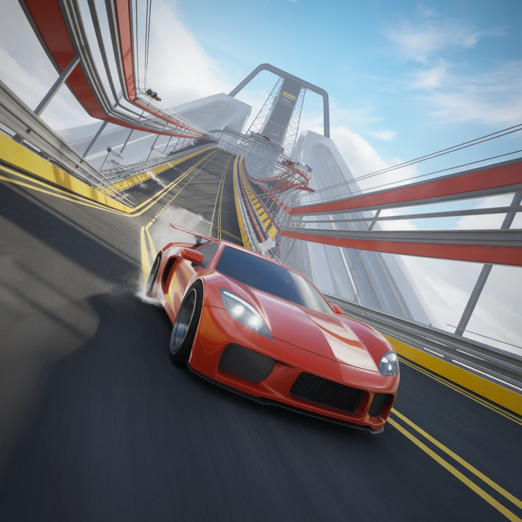 Cover image of Unleash Your Skills in Extreme 3D Stunt Car Racing on Impossible Tracks - Free Online Game!
