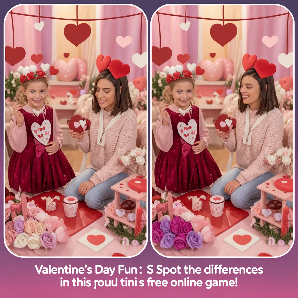 Cover image of Valentine's Day Fun: Spot the Differences in this Free Online Game!