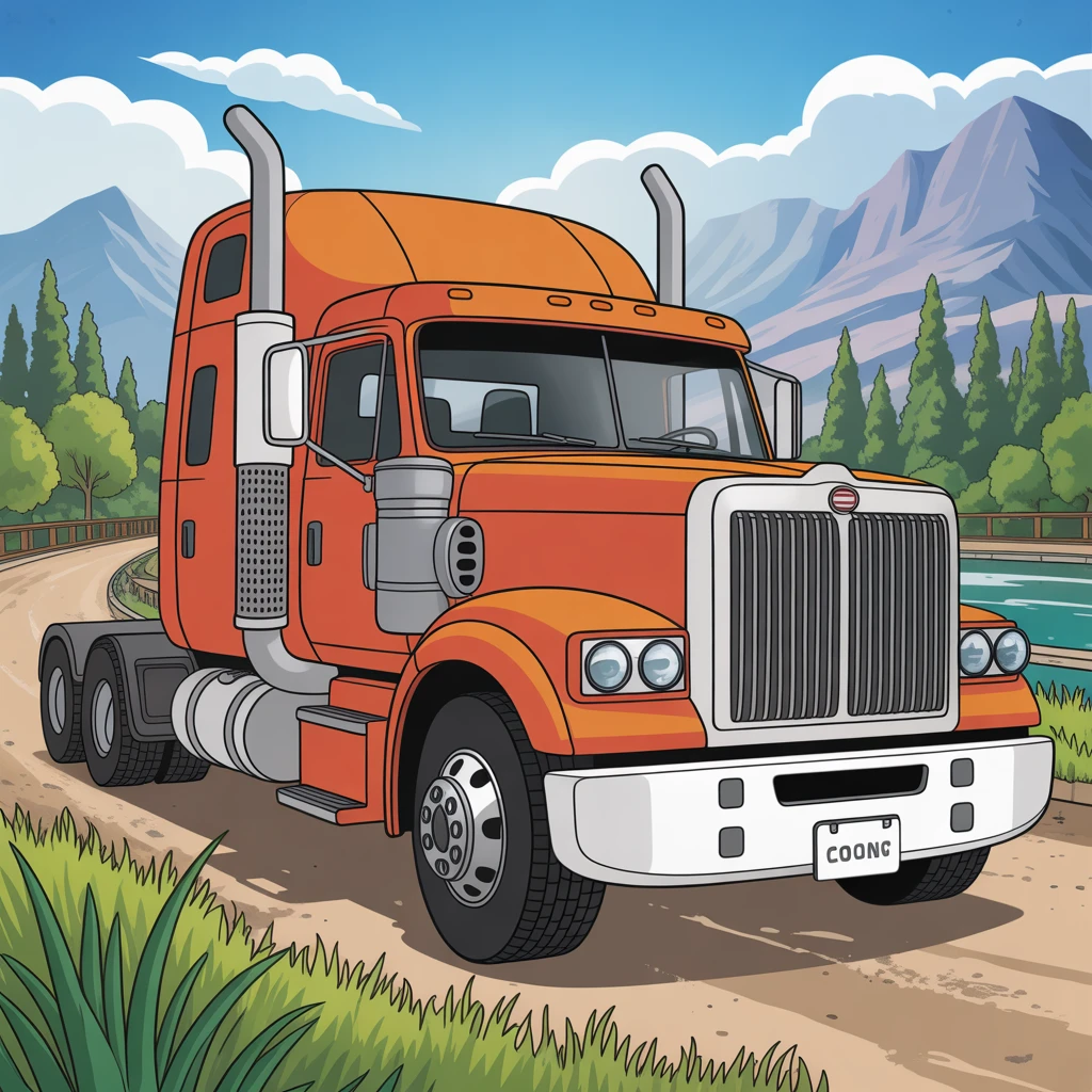 Cover image of Vibrant American Truck Coloring Adventure - Play Free Online!