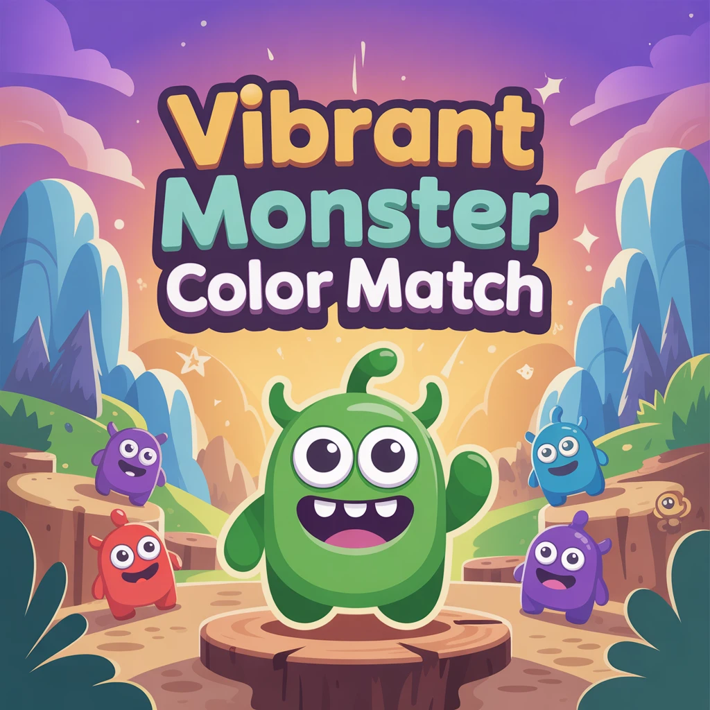 Cover image of Vibrant Monster Color Match: Play This Free Online Game!