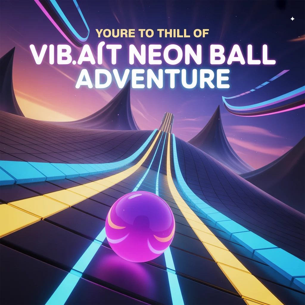 Cover image of Vibrant Neon Ball Adventure: Free Online Slope Challenge