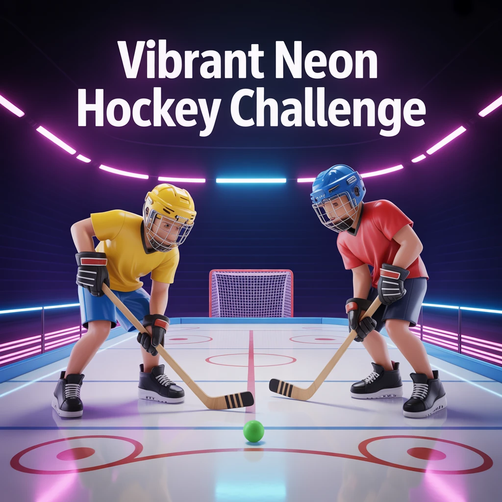 Cover image of Vibrant Neon Hockey Challenge: Play This Free Browser Game Online