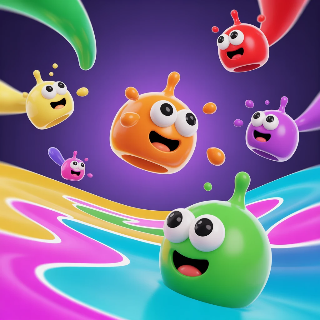 Cover image of Vibrant Neon Slimes: A Free Online Adventure Game